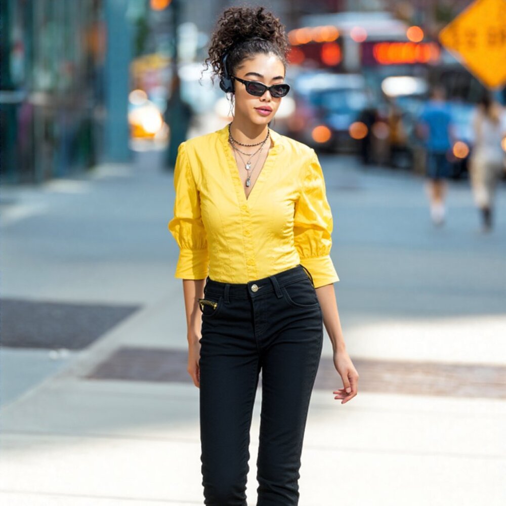 STYLE BUNDLE: FRANKIE B Jeans + BEBE Yellow Top, Size 23/S (BB1316B)